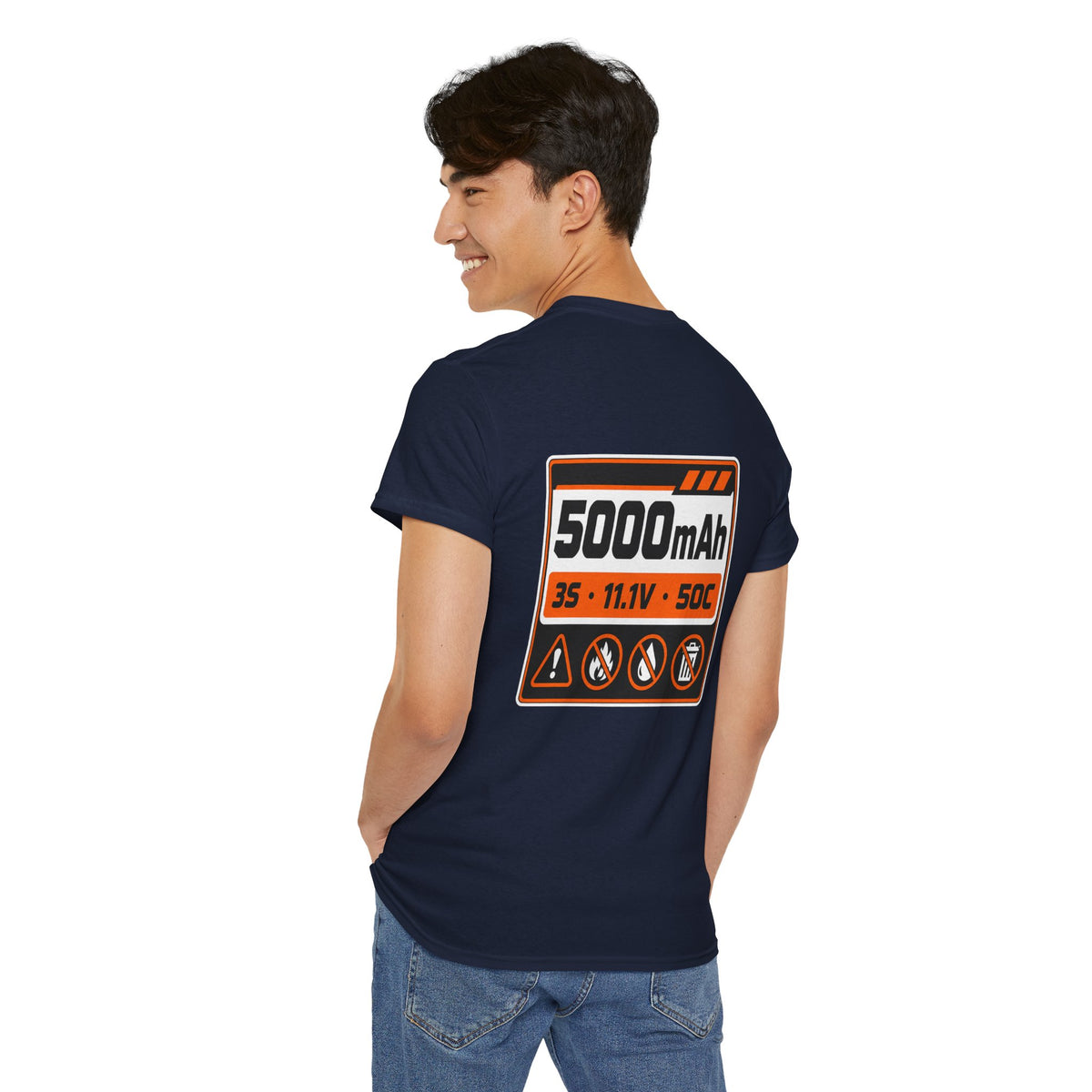 Battery Tech Tee - 5000mAh "Fully Charged" Graphic T-Shirt