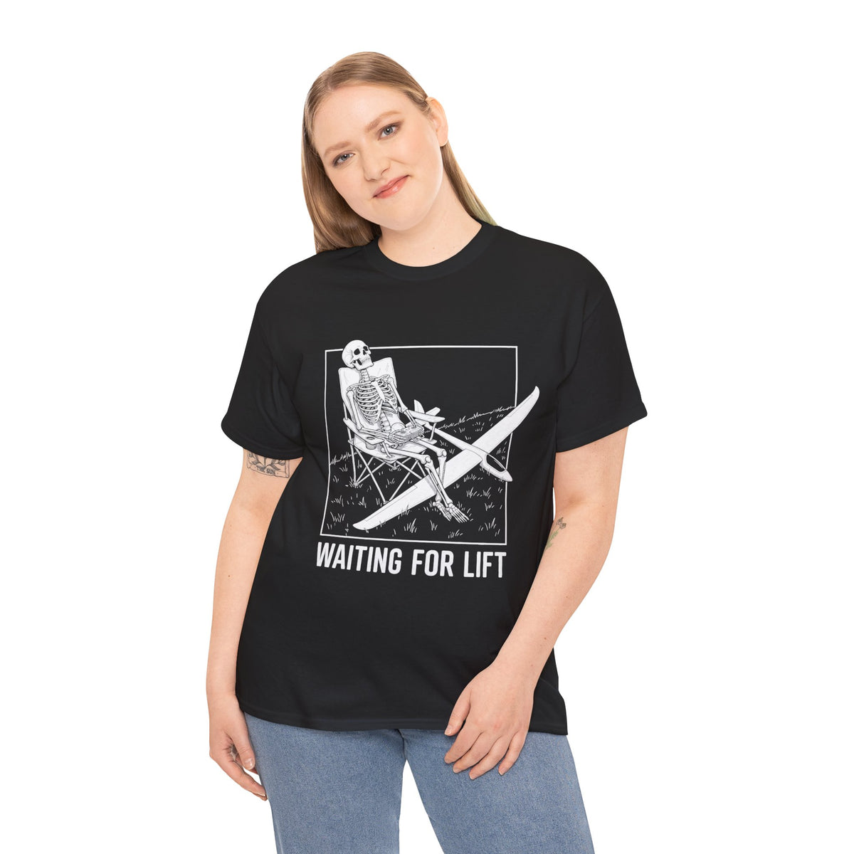 Surf Skeleton T-Shirt - "Waiting for Lift" Skate/Surf Graphic Tee