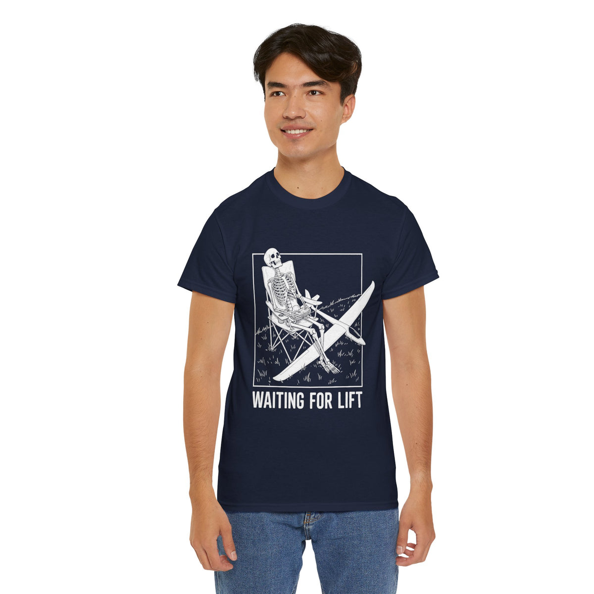 Surf Skeleton T-Shirt - "Waiting for Lift" Skate/Surf Graphic Tee
