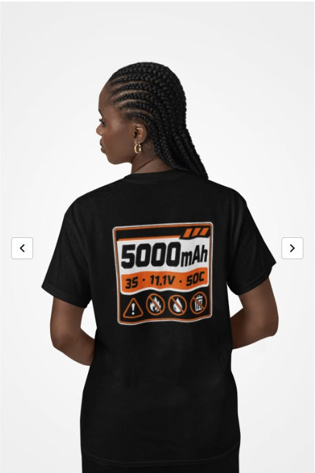 Battery Tech Tee - 5000mAh "Fully Charged" Graphic T-Shirt