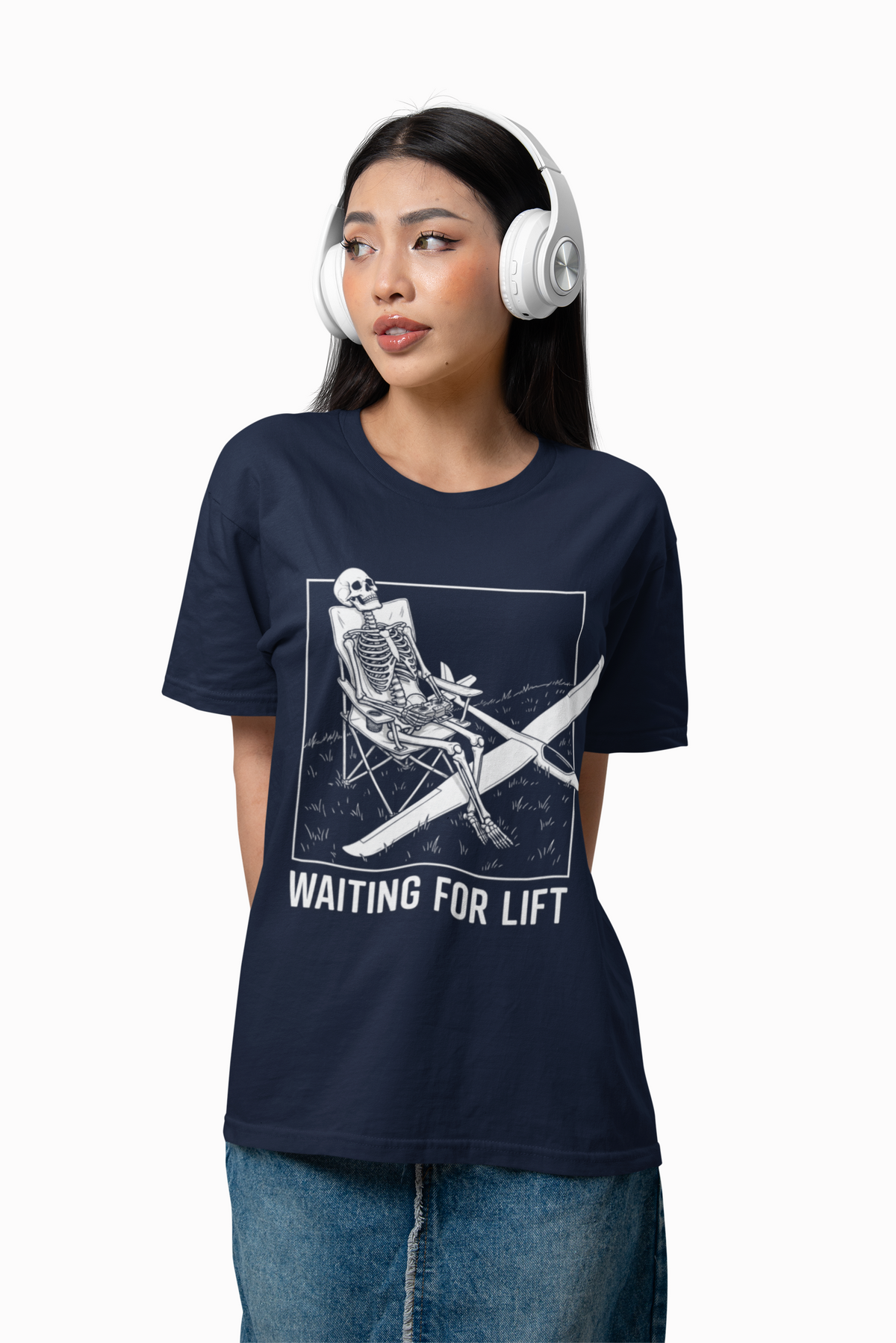 Surf Skeleton T-Shirt - "Waiting for Lift" Skate/Surf Graphic Tee
