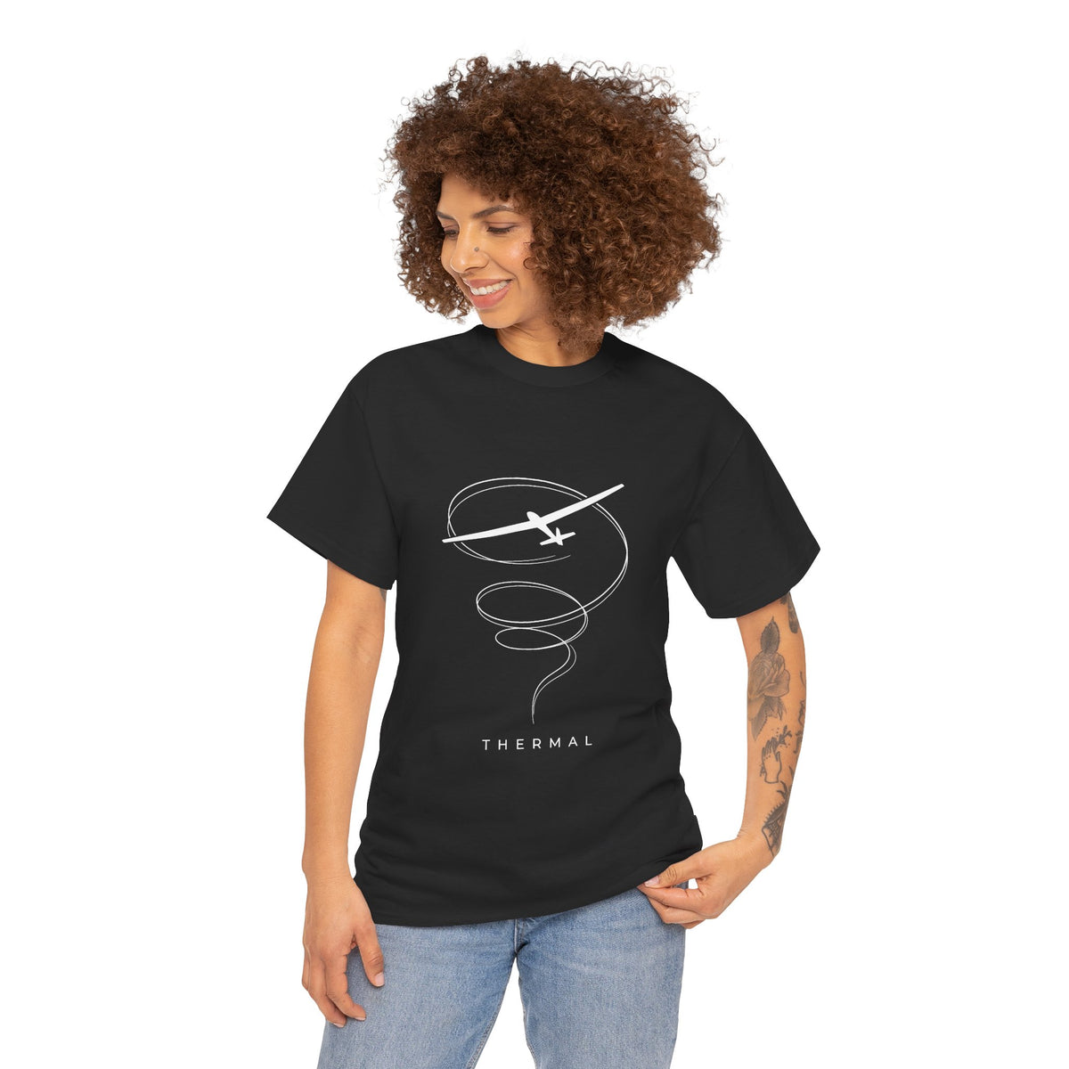 Thermal Airplane Tee - Spiral Flight Graphic T-Shirt