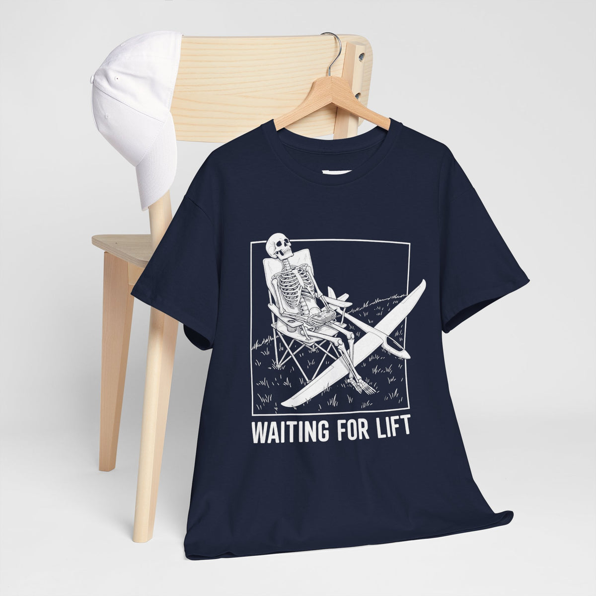 Surf Skeleton T-Shirt - "Waiting for Lift" Skate/Surf Graphic Tee