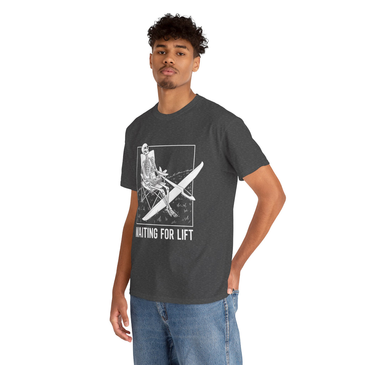 Surf Skeleton T-Shirt - "Waiting for Lift" Skate/Surf Graphic Tee