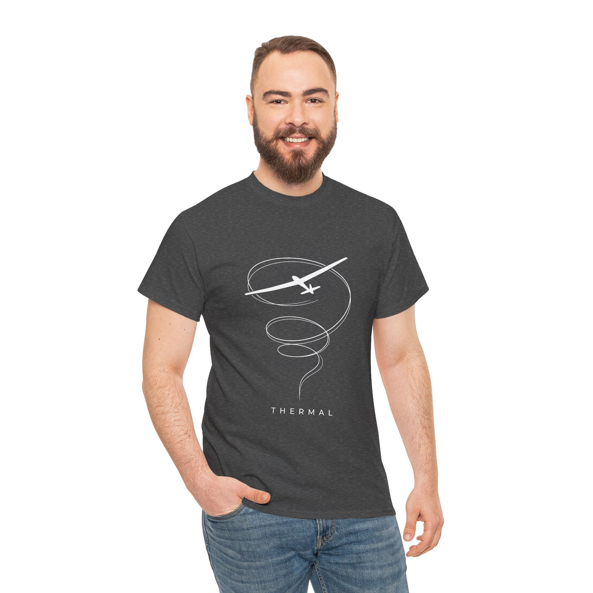 Thermal Airplane Tee - Spiral Flight Graphic T-Shirt